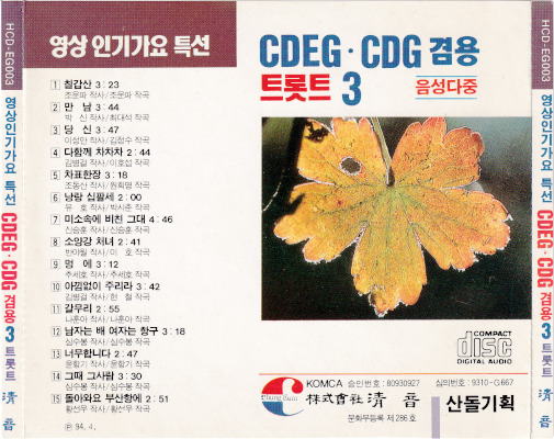 Trot 3 back cover with track list